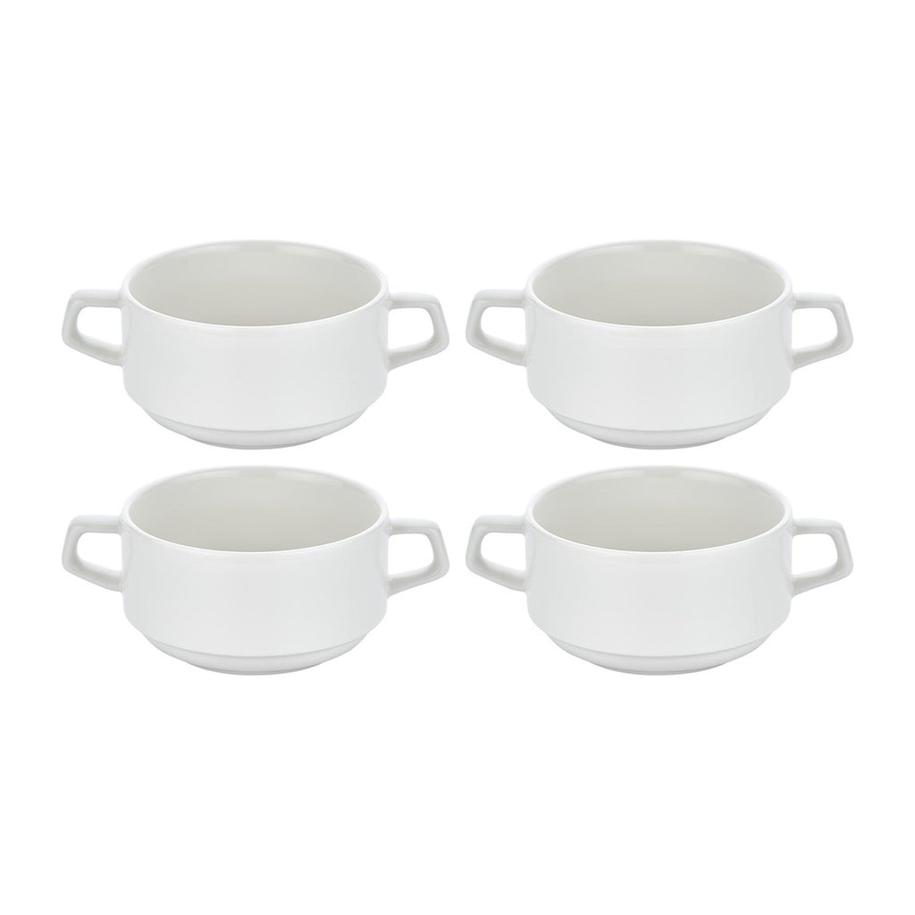 Banquet dia.4.5" h:0" 14 oz. Round Warm White Vitrified Bowl (Set of 4)
