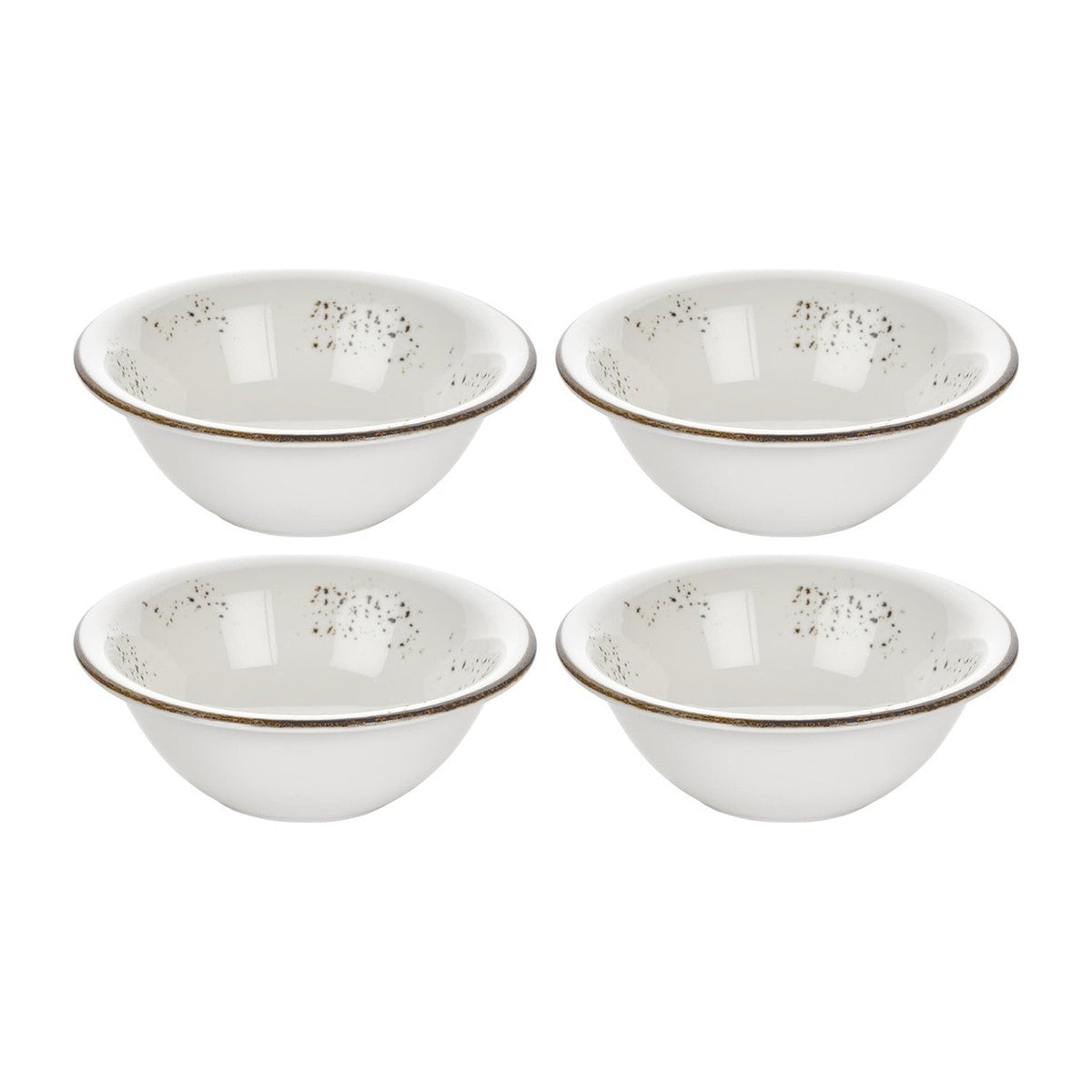 Harmony Elegance dia.6.25" h:2.25" 17 oz. Round Brown Vitrified Bowl (Set of 4)