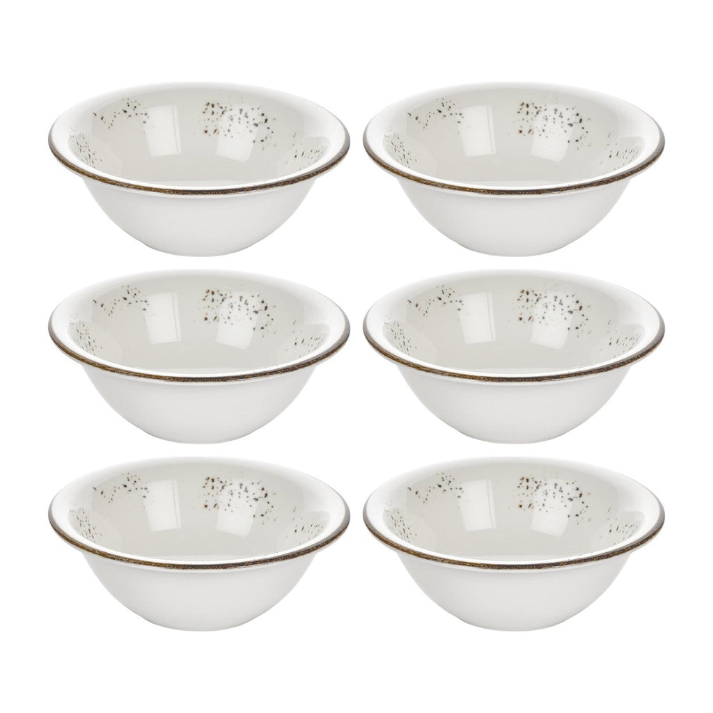 Harmony Elegance dia.7.75" h:2.75" 30 oz. Round Brown Vitrified Bowl (Set of 6)