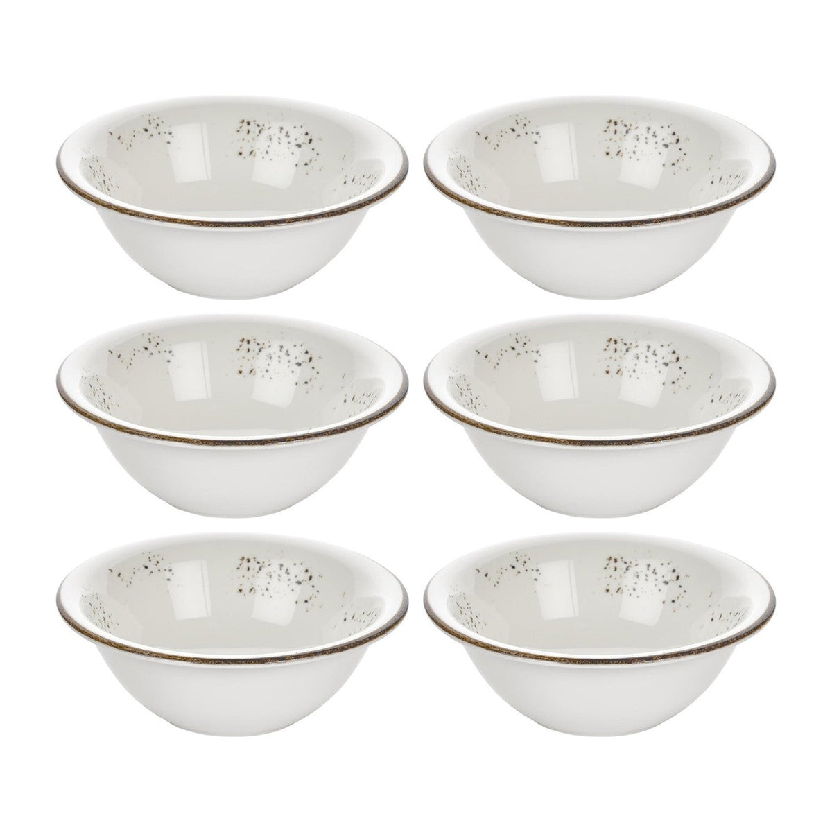 Harmony Elegance dia.7.75" h:2.75" 30 oz. Round Brown Vitrified Bowl (Set of 6)