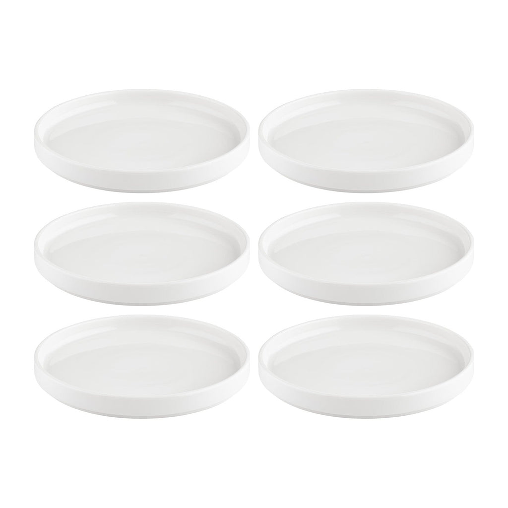 Helix White dia.10.75" Round Warm White Vitrified Plate (Set of 6)