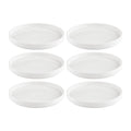Helix White dia.10.75" Round Warm White Vitrified Plate (Set of 6)