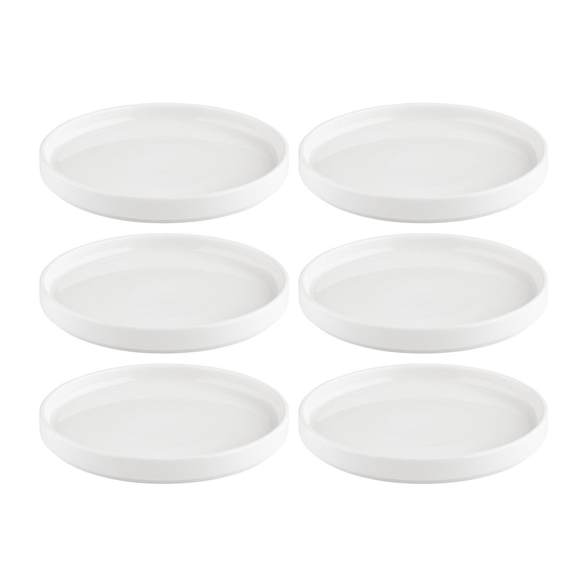 Helix White dia.10.75" Round Warm White Vitrified Plate (Set of 6)