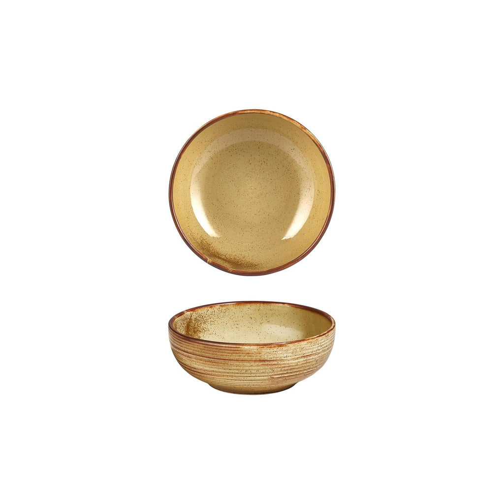 Helix Dune dia.5.5" h:2" 16 oz. Round Orange Vitrified Bowl (Set of 4)