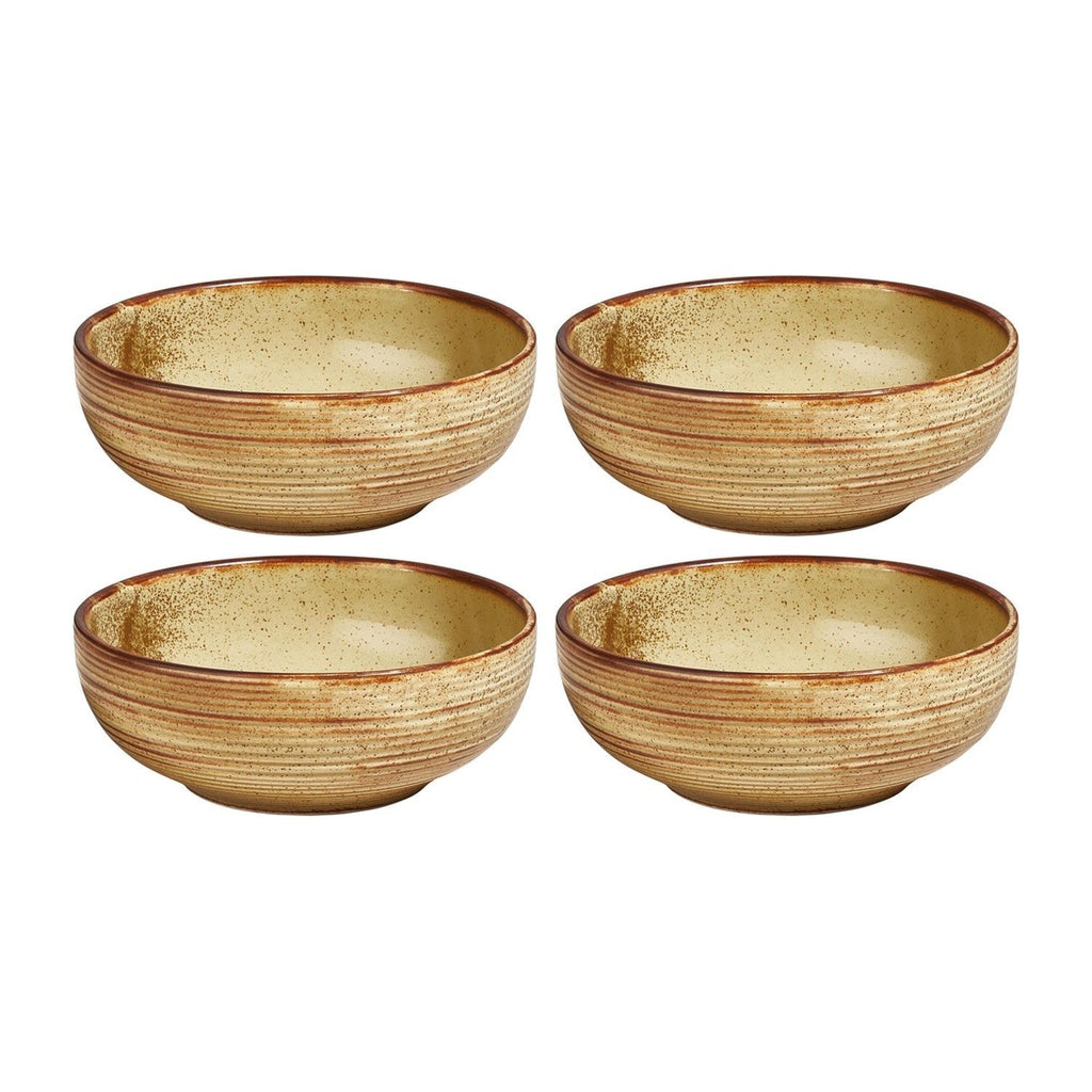Helix Dune dia.5.5" h:2" 16 oz. Round Orange Vitrified Bowl (Set of 4)