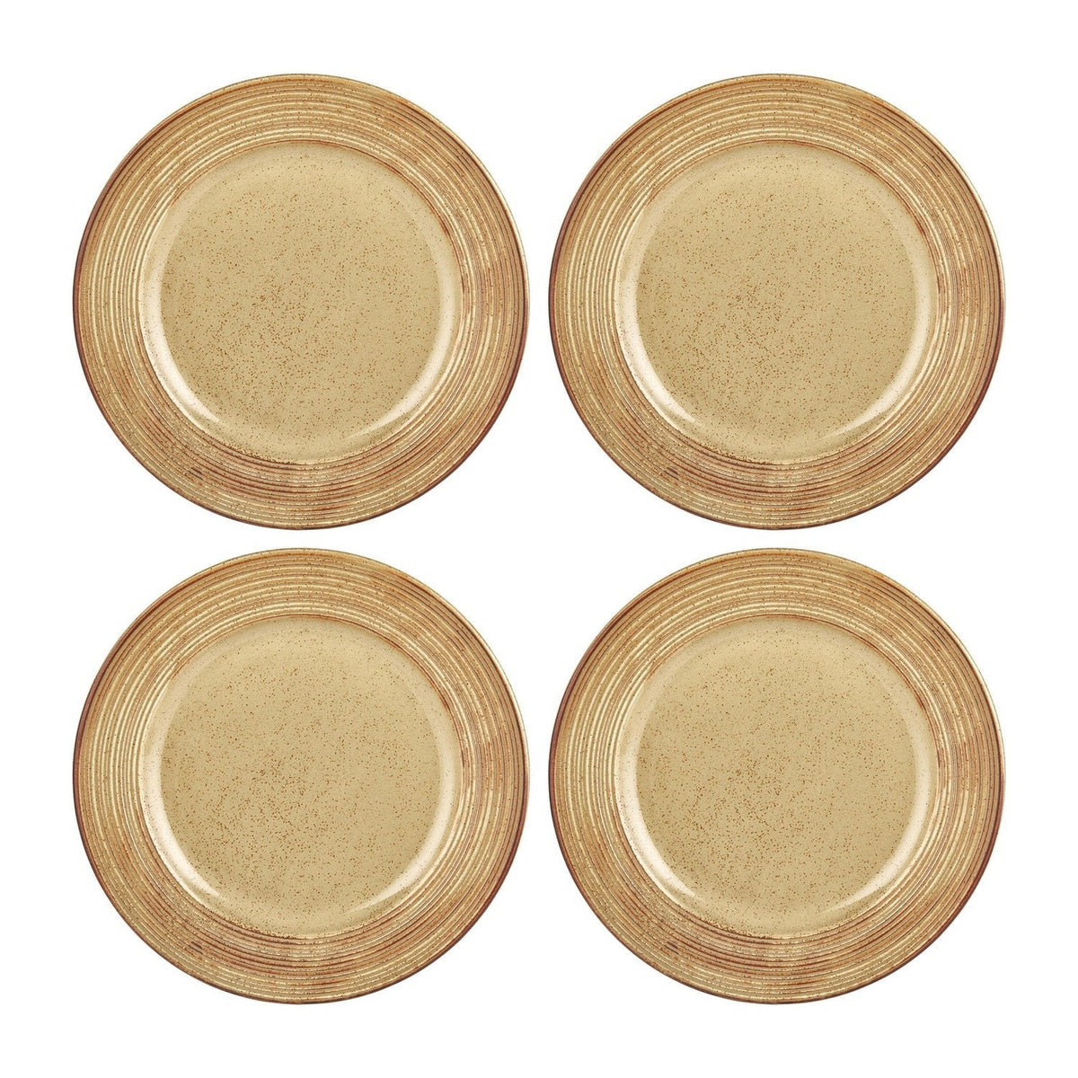 Helix Dune dia.9.5" Round Orange Vitrified Plate (Set of 4)