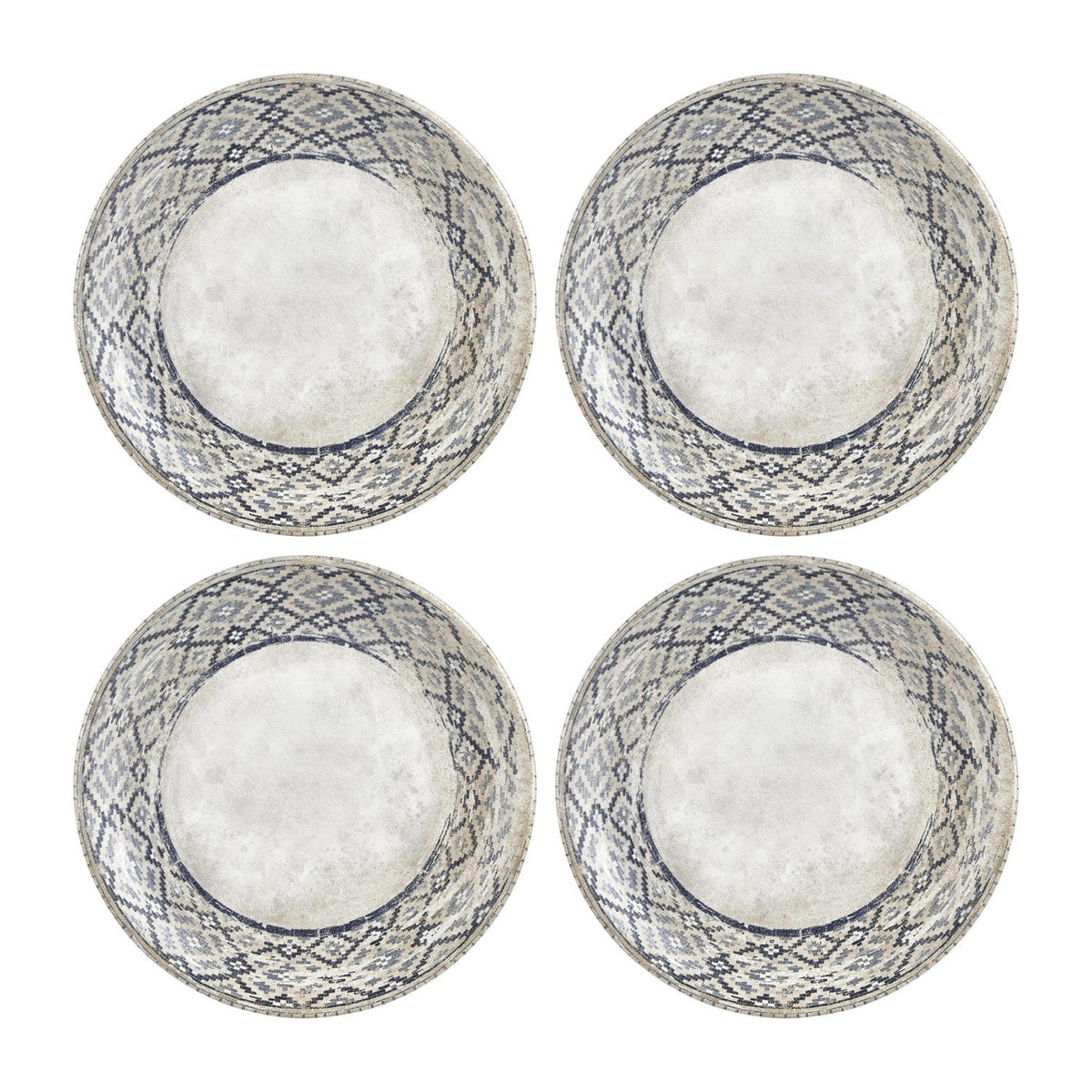Zafira dia.9.75" Round Beige Vitrified Plate (Set of 4)