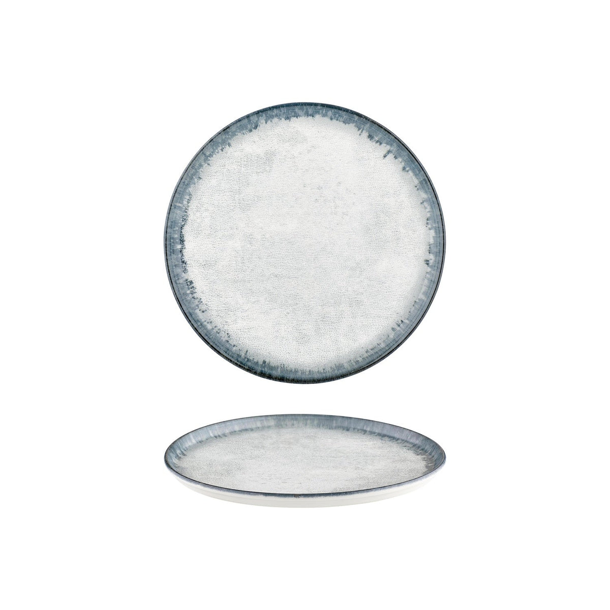 Smooth Ambience Blue dia.9.75" Round Blue Vitrified Plate (Set of 6)