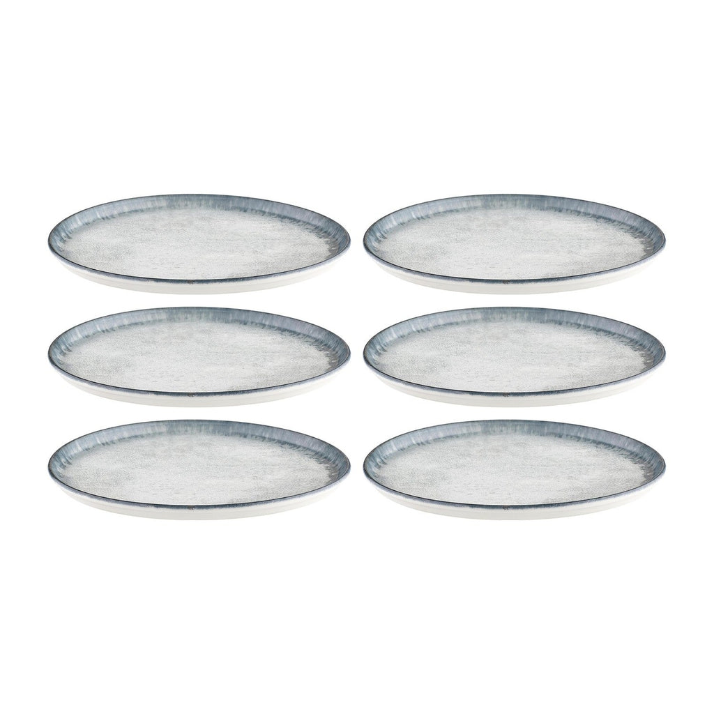Smooth Ambience Blue dia.9.75" Round Blue Vitrified Plate (Set of 6)