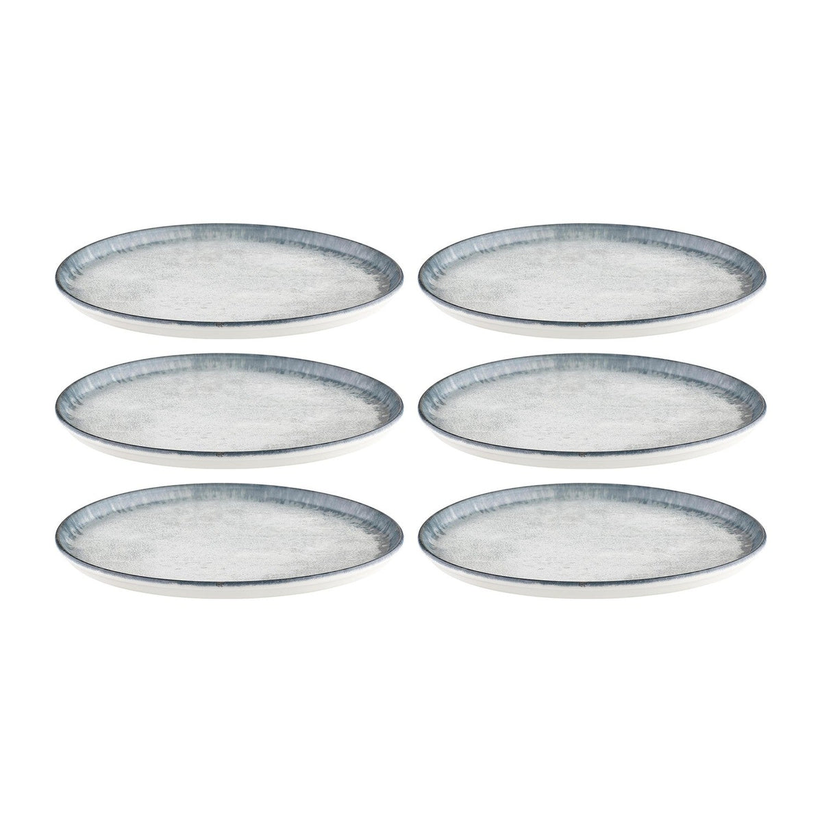 Smooth Ambience Blue dia.9.75" Round Blue Vitrified Plate (Set of 6)